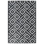 Alfombra de exterior PP blanco y negro 120x180 cm de vidaXL, Protectores para exterior - Ref: Foro24-368572, Precio: 27,20 €,...