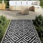 Alfombra de exterior PP blanco y negro 120x180 cm de vidaXL, Protectores para exterior - Ref: Foro24-368572, Precio: 27,20 €,...