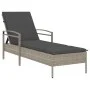 Tumbona con cojín ratán sintético gris claro 63x200x81 cm de vidaXL, Tumbonas - Ref: Foro24-368304, Precio: 165,79 €, Descuen...