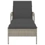 Sun lounger with light gray synthetic rattan cushion 63x200x81 cm by vidaXL, Loungers - Ref: Foro24-368304, Price: 165,79 €, ...