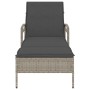 Tumbona con cojín ratán sintético gris claro 63x200x81 cm de vidaXL, Tumbonas - Ref: Foro24-368304, Precio: 147,41 €, Descuen...