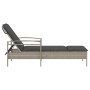 Tumbona con cojín ratán sintético gris claro 63x200x81 cm de vidaXL, Tumbonas - Ref: Foro24-368304, Precio: 147,41 €, Descuen...