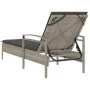Sun lounger with light gray synthetic rattan cushion 63x200x81 cm by vidaXL, Loungers - Ref: Foro24-368304, Price: 165,79 €, ...
