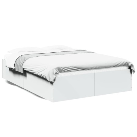 Estructura de cama madera de ingeniería blanca 120x190 cm de vidaXL, Camas y somieres - Ref: Foro24-3281042, Precio: 129,30 €...