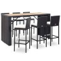 Set muebles bar jardín y cojines 7 pzas ratán sintético negro de vidaXL, Conjuntos de jardín - Ref: Foro24-49562, Precio: 579...