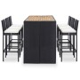Set muebles bar jardín y cojines 7 pzas ratán sintético negro de vidaXL, Conjuntos de jardín - Ref: Foro24-49562, Precio: 579...