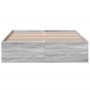 Estructura de cama madera de ingeniería gris Sonoma 135x190 cm de vidaXL, Camas y somieres - Ref: Foro24-3281040, Precio: 120...