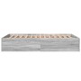 Estructura de cama madera de ingeniería gris Sonoma 135x190 cm de vidaXL, Camas y somieres - Ref: Foro24-3281040, Precio: 120...