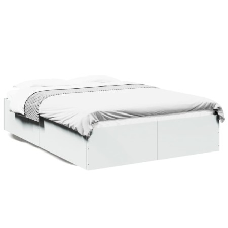 Estructura de cama madera de ingeniería blanca 140x190 cm de vidaXL, Camas y somieres - Ref: Foro24-3281028, Precio: 127,49 €...