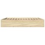 Estructura de cama madera de ingeniería roble Sonoma 200x200 cm de vidaXL, Camas y somieres - Ref: Foro24-3280988, Precio: 14...