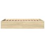 Estructura de cama madera de ingeniería roble Sonoma 135x190 cm de vidaXL, Camas y somieres - Ref: Foro24-3281037, Precio: 11...