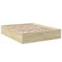 Sonoma oak engineered wood bed frame 160x200 cm by vidaXL, Beds and slatted bases - Ref: Foro24-3281002, Price: 126,97 €, Dis...