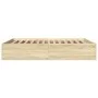 Sonoma oak engineered wood bed frame 160x200 cm by vidaXL, Beds and slatted bases - Ref: Foro24-3281002, Price: 126,97 €, Dis...