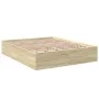 Sonoma oak engineered wood bed frame 160x200 cm by vidaXL, Beds and slatted bases - Ref: Foro24-3281002, Price: 126,97 €, Dis...