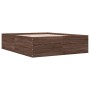 Estructura de cama madera de ingeniería marrón roble 150x200 cm de vidaXL, Camas y somieres - Ref: Foro24-3280922, Precio: 15...