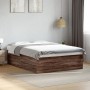 Estructura de cama madera de ingeniería marrón roble 150x200 cm de vidaXL, Camas y somieres - Ref: Foro24-3280922, Precio: 15...