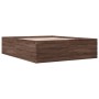 Estructura de cama madera de ingeniería marrón roble 150x200 cm de vidaXL, Camas y somieres - Ref: Foro24-3280922, Precio: 15...