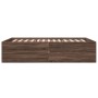 Estructura de cama madera de ingeniería marrón roble 140x190 cm de vidaXL, Camas y somieres - Ref: Foro24-3280943, Precio: 14...
