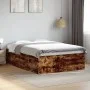 Smoked oak engineered wood bed frame 120x200cm by vidaXL, Beds and slatted bases - Ref: Foro24-3280934, Price: 135,68 €, Disc...