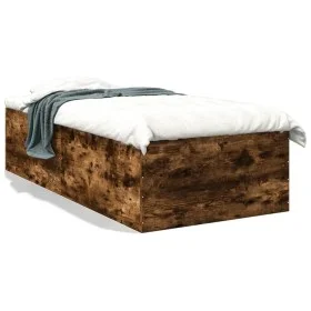 Smoke oak engineered wood bed frame 75x190 cm by vidaXL, Beds and slatted bases - Ref: Foro24-3280983, Price: 99,74 €, Discou...