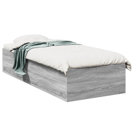 Estructura de cama madera de ingeniería gris Sonoma 100x200 cm de vidaXL, Camas y somieres - Ref: Foro24-3281054, Precio: 100...