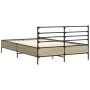 Estructura cama madera ingeniería metal roble Sonoma 120x200 cm de vidaXL, Camas y somieres - Ref: Foro24-3280038, Precio: 12...