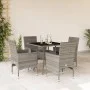 Garden dining set 5 pieces and gray glass synthetic rattan cushions by vidaXL, Garden sets - Ref: Foro24-3278606, Price: 336,...