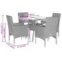 Garden dining set 5 pieces and gray glass synthetic rattan cushions by vidaXL, Garden sets - Ref: Foro24-3278606, Price: 336,...