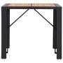 Mesa y sillas bar jardín 5 pzas ratán sintético y madera negro de vidaXL, Conjuntos de jardín - Ref: Foro24-49564, Precio: 51...