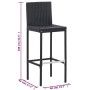 Mesa y sillas bar jardín 5 pzas ratán sintético y madera negro de vidaXL, Conjuntos de jardín - Ref: Foro24-49564, Precio: 51...