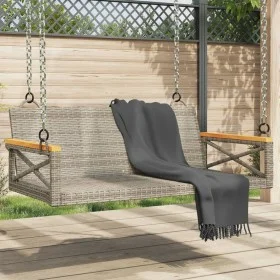 Banco columpio de ratán sintético gris 109x62x40 cm de vidaXL, Bancos de jardín - Ref: Foro24-368153, Precio: 86,73 €, Descue...