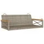 Banco columpio de ratán sintético gris 109x62x40 cm de vidaXL, Bancos de jardín - Ref: Foro24-368153, Precio: 86,73 €, Descue...