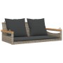 Banco columpio con cojines ratán sintético gris 109x62x40 cm de vidaXL, Bancos de jardín - Ref: Foro24-368147, Precio: 111,40...
