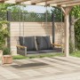 Banco columpio con cojines ratán sintético gris 109x62x40 cm de vidaXL, Bancos de jardín - Ref: Foro24-368147, Precio: 111,40...
