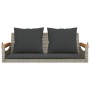 Banco columpio con cojines ratán sintético gris 109x62x40 cm de vidaXL, Bancos de jardín - Ref: Foro24-368147, Precio: 111,40...