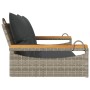 Banco columpio con cojines ratán sintético gris 109x62x40 cm de vidaXL, Bancos de jardín - Ref: Foro24-368147, Precio: 111,40...