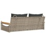 Banco columpio con cojines ratán sintético gris 109x62x40 cm de vidaXL, Bancos de jardín - Ref: Foro24-368147, Precio: 111,40...