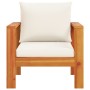 Sillón de jardín con cojines madera maciza de acacia de vidaXL, Sofás modulares de exterior - Ref: Foro24-367621, Precio: 133...