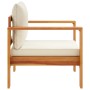 Sillón de jardín con cojines madera maciza de acacia de vidaXL, Sofás modulares de exterior - Ref: Foro24-367621, Precio: 133...