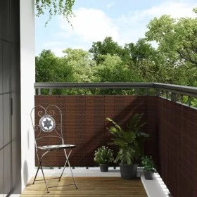 Brown and black synthetic rattan balcony awning 1000x80 cm by vidaXL, fence panels - Ref: Foro24-156262, Price: 98,51 €, Disc...