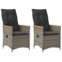 Sillones reclinable jardín y cojines 2 uds ratán sintético gris de vidaXL, Sillas de jardín - Ref: Foro24-365651, Precio: 214...