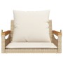 Banco columpio con cojines ratán sintético beige 63x62x40 cm de vidaXL, Bancos de jardín - Ref: Foro24-368166, Precio: 83,79 ...