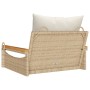 Banco columpio con cojines ratán sintético beige 63x62x40 cm de vidaXL, Bancos de jardín - Ref: Foro24-368166, Precio: 83,79 ...