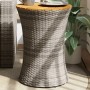 Mesa de jardín en forma de tambor ratán sintético y madera gris de vidaXL, Mesas de jardín - Ref: Foro24-368297, Precio: 70,7...