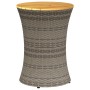 Mesa de jardín en forma de tambor ratán sintético y madera gris de vidaXL, Mesas de jardín - Ref: Foro24-368297, Precio: 70,7...