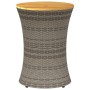 Mesa de jardín en forma de tambor ratán sintético y madera gris de vidaXL, Mesas de jardín - Ref: Foro24-368297, Precio: 70,7...