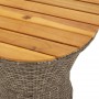 Mesa de jardín en forma de tambor ratán sintético y madera gris de vidaXL, Mesas de jardín - Ref: Foro24-368297, Precio: 70,7...