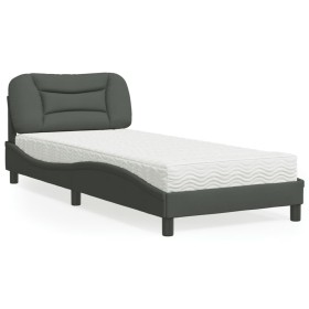 Cama con colchón tela gris oscuro 90x190 cm de vidaXL, Camas y somieres - Ref: Foro24-3208500, Precio: 275,92 €, Descuento: %
