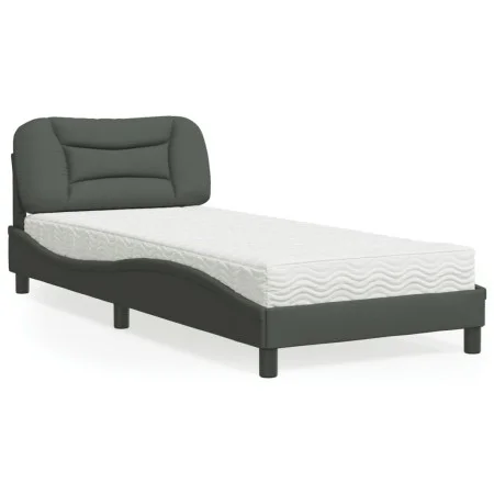 Cama con colchón tela gris oscuro 90x190 cm de vidaXL, Camas y somieres - Ref: Foro24-3208500, Precio: 269,07 €, Descuento: %