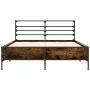 Estructura cama madera ingeniería metal roble ahumado 140x200cm de vidaXL, Camas y somieres - Ref: Foro24-3280044, Precio: 13...